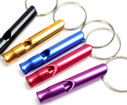 Aluminum whistle keychain