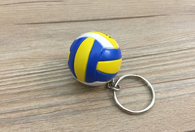 PVC volleyball keychain